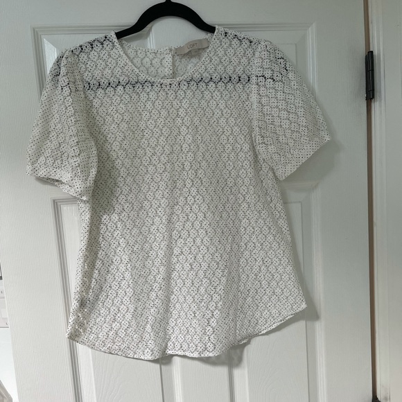 Loft lace button back blouse - Picture 3 of 5